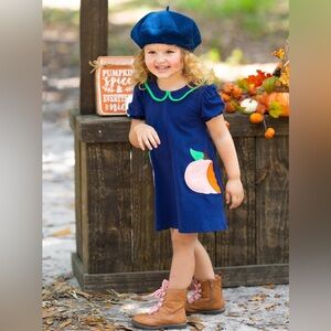 Mia Belle Girls I’m No Cinderella Pumpkin Dress 3T Fall Thanksgiving Halloween